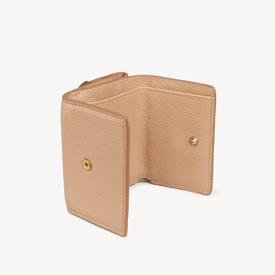 Mini Lizzie Trifold Wallet - Cement Beige