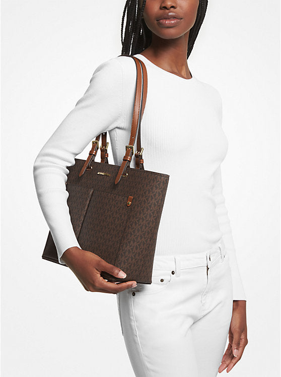 Jet Set Medium Logo Pocket Tote Bag