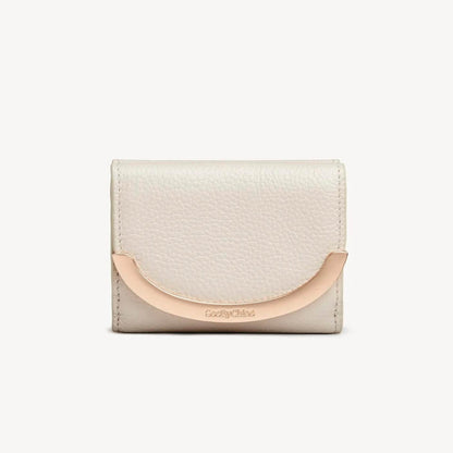 Mini Lizzie Trifold Wallet - Cement Beige