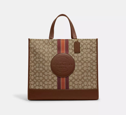 Dempsey Tote 40 in Signature Jacquard With Stripe And Coach Patch