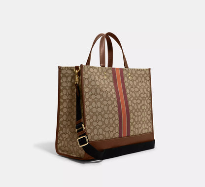 Dempsey Tote 40 in Signature Jacquard With Stripe And Coach Patch