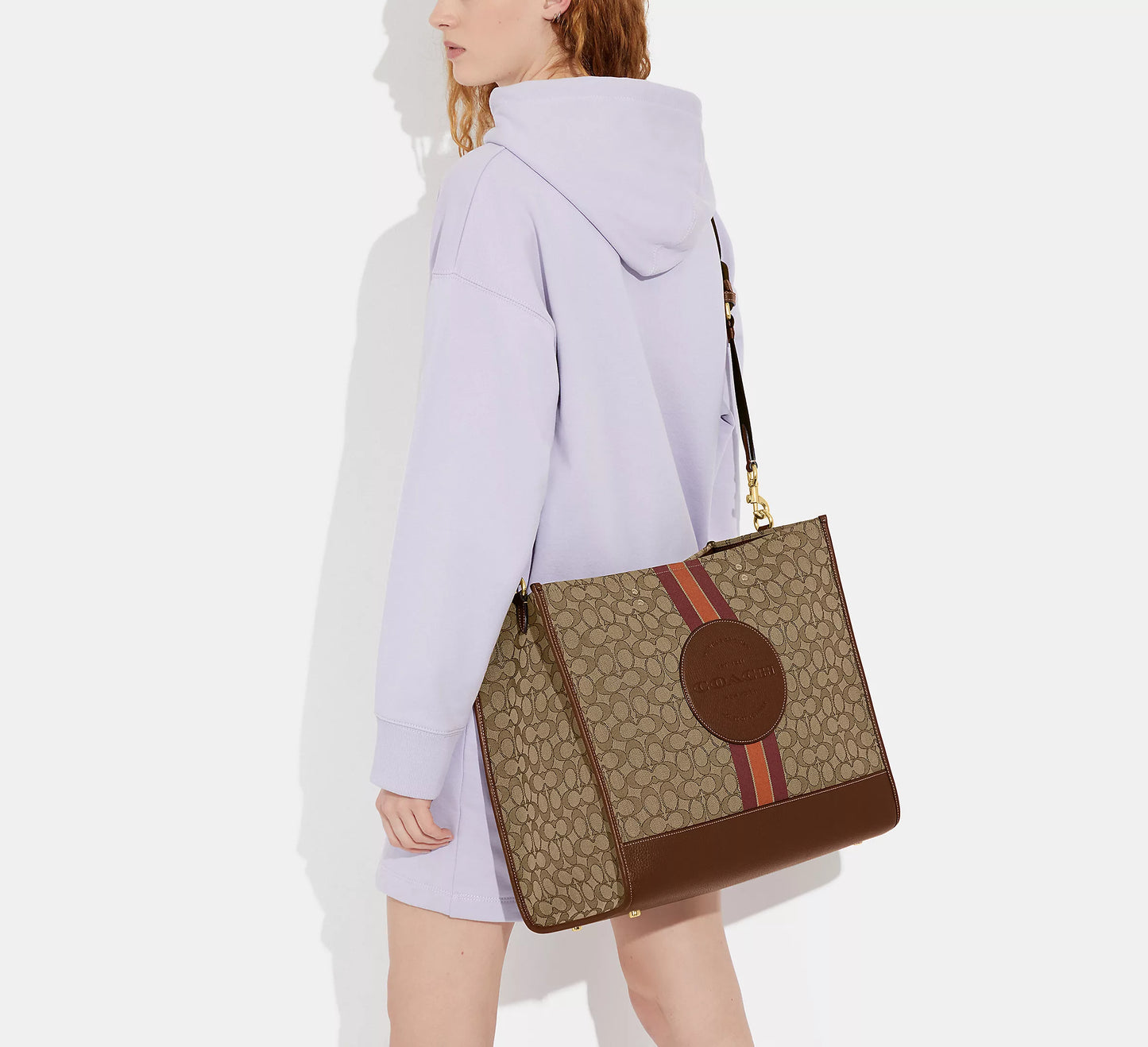 Dempsey Tote 40 in Signature Jacquard With Stripe And Coach Patch